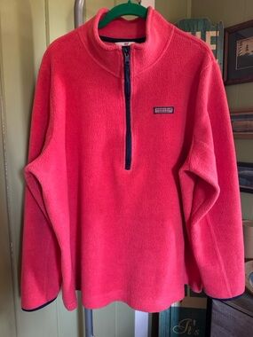 SOLD Vineyard Vines Women’s Bright Pink Half-Zip Fleece Pullover
